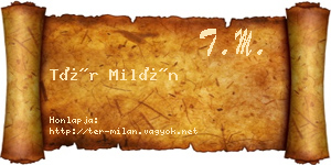 Tér Milán névjegykártya